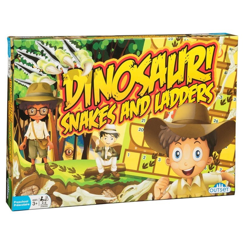 Outset Media Dinosaur Snakes and Ladders Preschool Game - No Reading Required - Early Learning Basic Couting Game for Kids Ages 3 and up - for 2 to 6 Players by Outset - Image 2